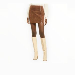 BLANKNYC Zip Suede Mini Skirt - Caramel Macchiato - Size 25